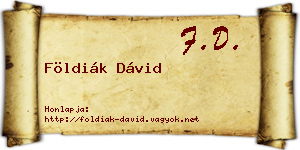 Földiák Dávid névjegykártya